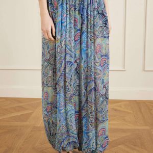 Printed Wide-Leg Pants