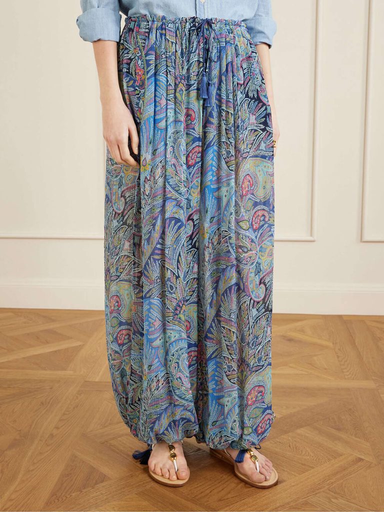 Printed Wide-Leg Pants