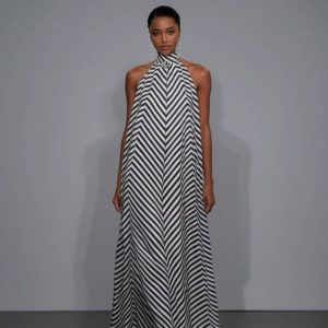 Printed Striped Maxi Dress